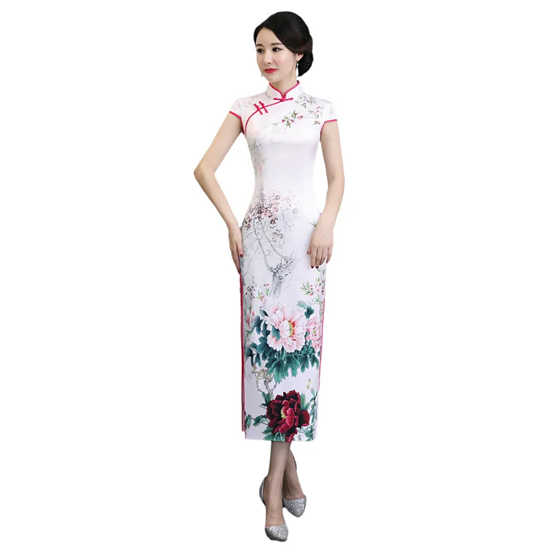 Китайское платье Чонсам qipao современный халат longue femme Традиционный Костюм Восточный для женщин платья для плюс размеры