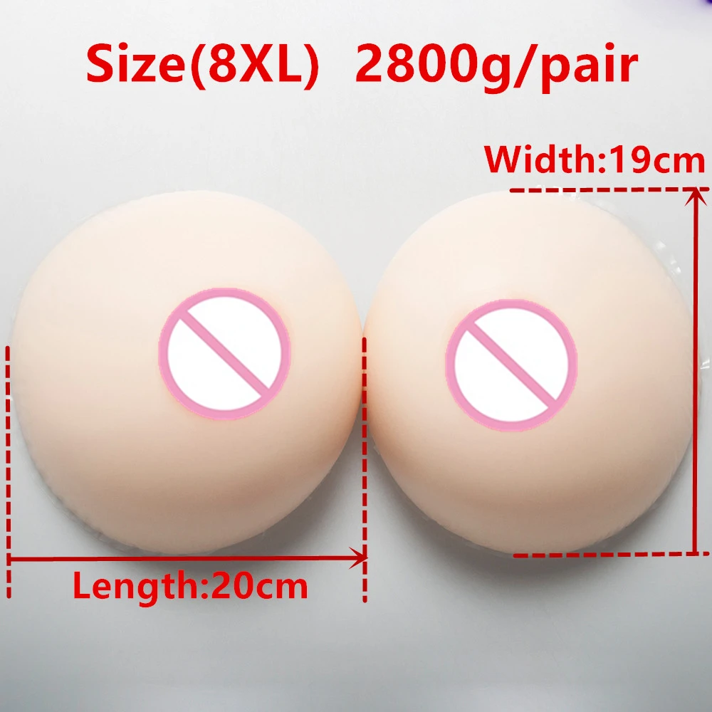 

White Shemale Tits Breast Forms 2800g/Pair Crossdress Drag Queen False Artificial Breasts Boobs Realistic Silicone Breast