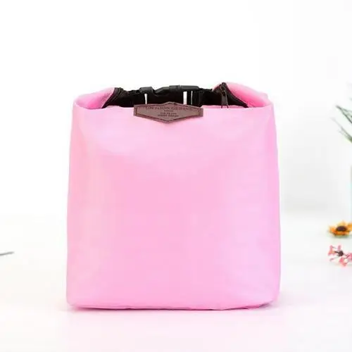1 шт. Портативный Ланч-бокс для кемпинга, изолированный нейлоновый ланч-мешок, водонепроницаемая сумка для хранения ланча, сумка для пикника для женщин и детей - Цвет: Розовый