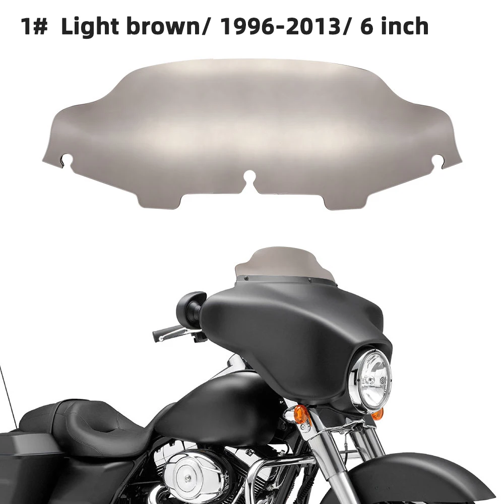 " 7" " 10,5" мотоцикл волна лобовое стекло обтекатель ветрового стекла для Touring Electra Street Glide Classic Trike 1996 - Цвет: 1 6 inch 96-13