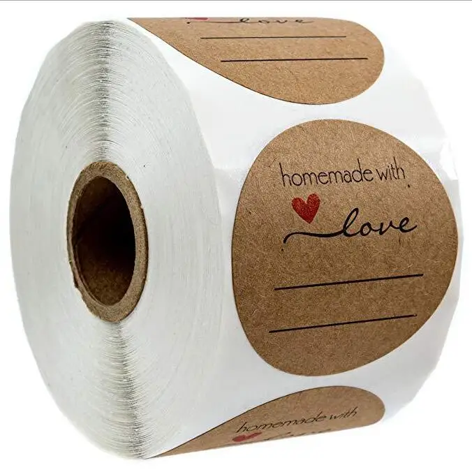 

500pcs/1 inch handmade homemade love stickers line writing labels stickers round love cans