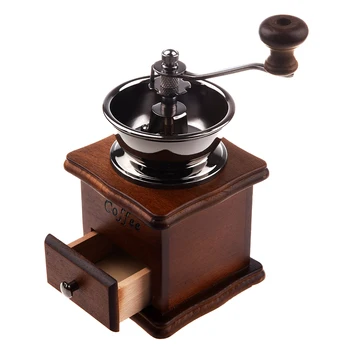 

Manual Coffee Grinder Coffee Bean Mill Retro Style Wood Wooden Nut Pepper Seeds Spice Mini Grinder For Home High Quality