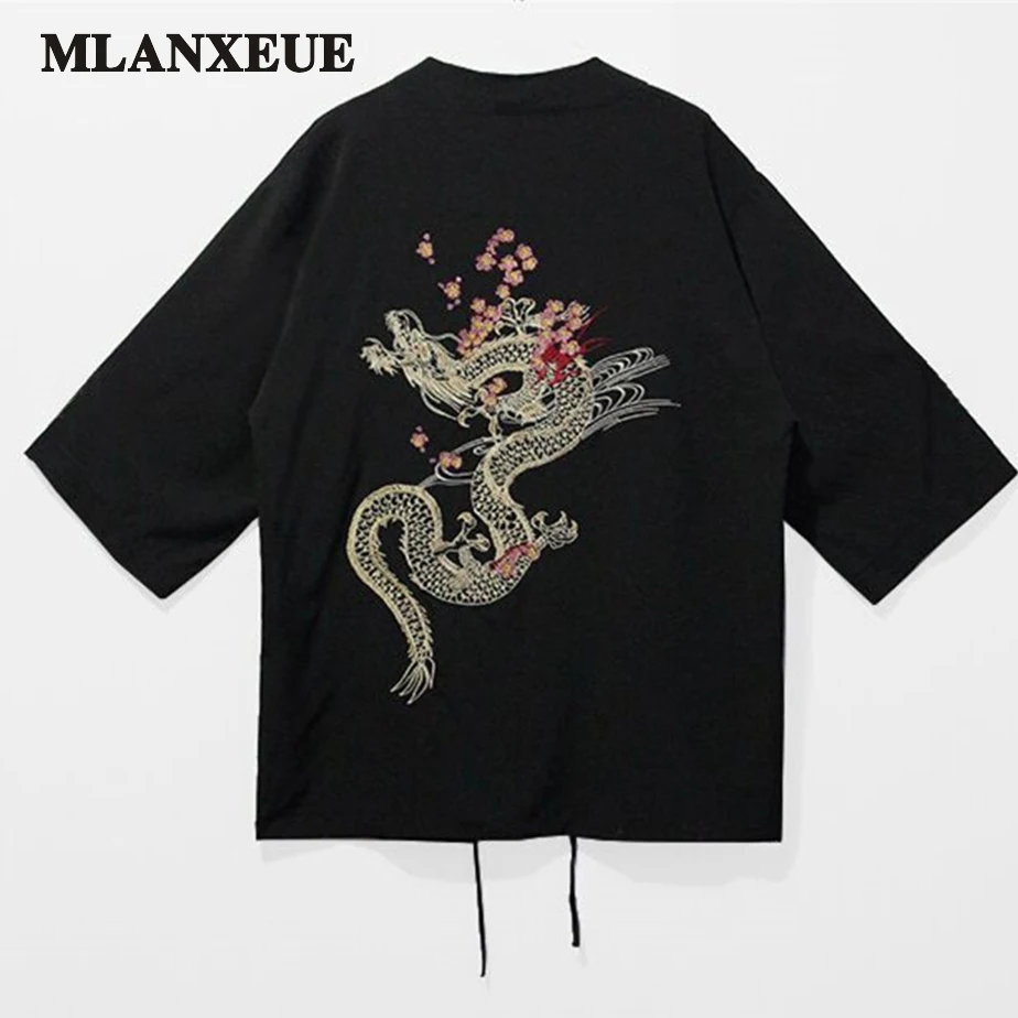 

Fashion Embroidery Kimono Women 2017 Cherry Blossoms Dragon Woman Coat Vacation Loose Long Sunscreen Ladies Tops Harajuku Shirt
