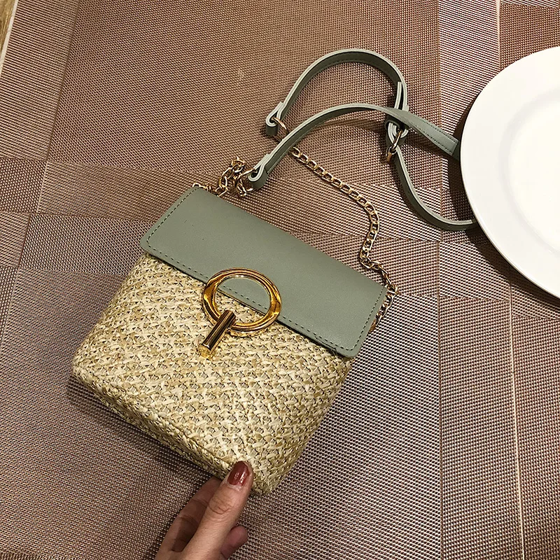 

2019 Summer Fashion Straw Bucket Designer Crossbody Bags For Women Luxury Handbags Female Small Travel Shoulder Messenger Bags