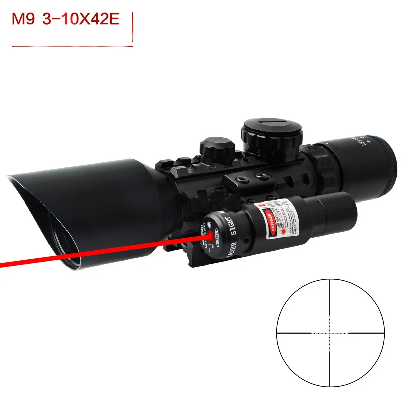

M9 3-10x42 Tactical Optical Sight Red Dot Sight Wide-field Riflescope Seismic And Night Vision Rifle Scope for Hunting