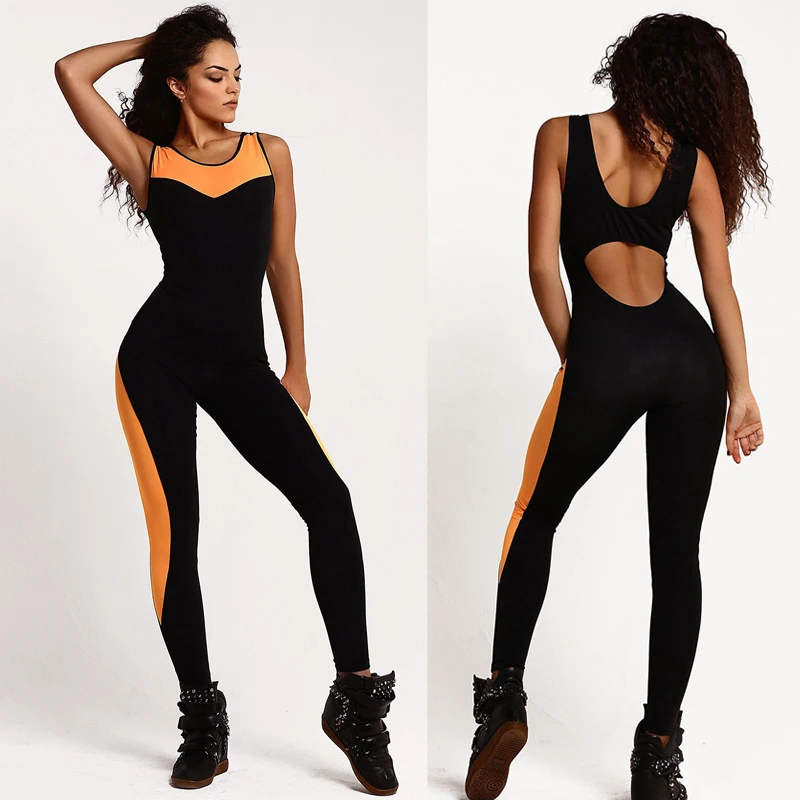 2016 Women Yoga Overalls Bodycon Women's Leggings Yoga Sportswear Mesh Patchwork Fitness Wear