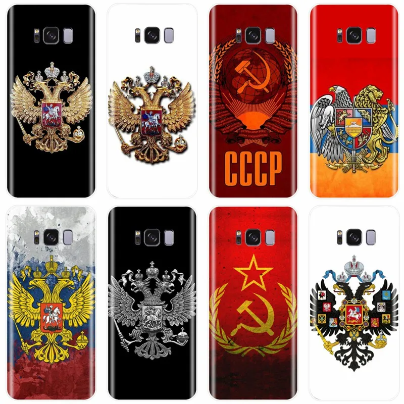 Чехол для телефона с флагом России мягкий силиконовый чехол Samsung Galaxy NOTE 8 9 S6EDGE S6 S7