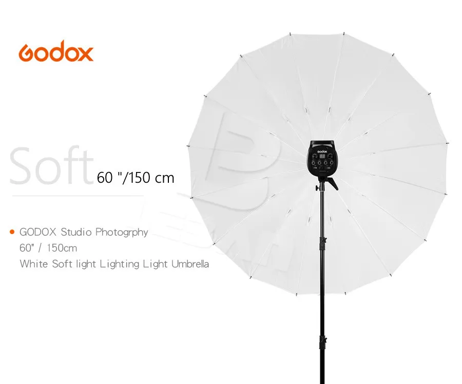 Godox 6" 150 см 16-Rib Studio Photogrphy белый мягкий осветительный зонт