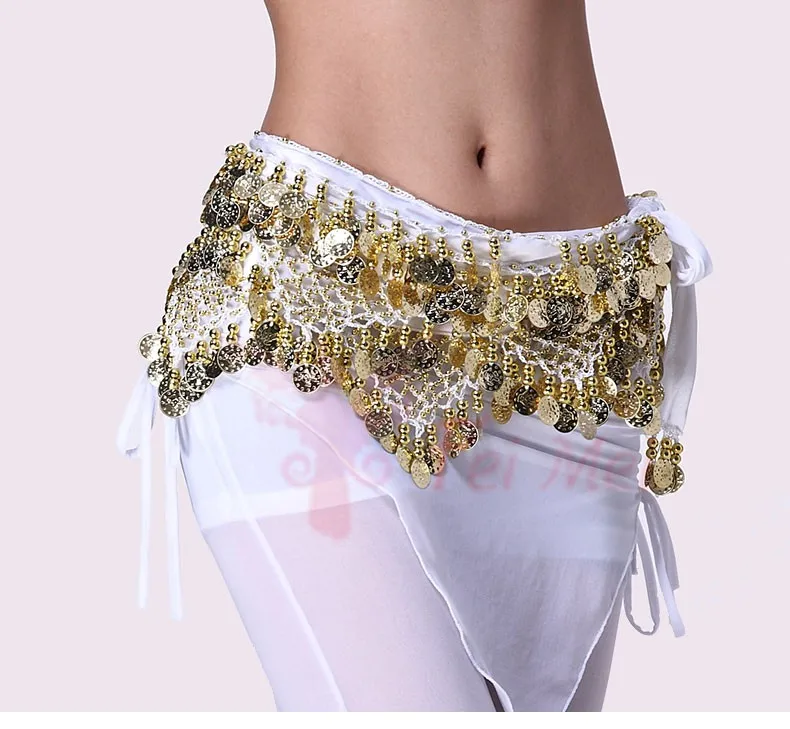 Новый стиль танец живота костюмы бархат 218 золотые монеты Belly Dance Hip шарф для женщин Танец Живота Ремни