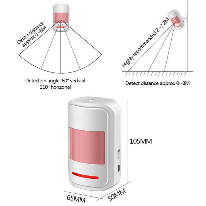 Беспроводной датчик движения PIR ИК детектор интеллектуальный датчик обнаружения пассивный инфракрасный датчик 433 МГц для системы сигнализации