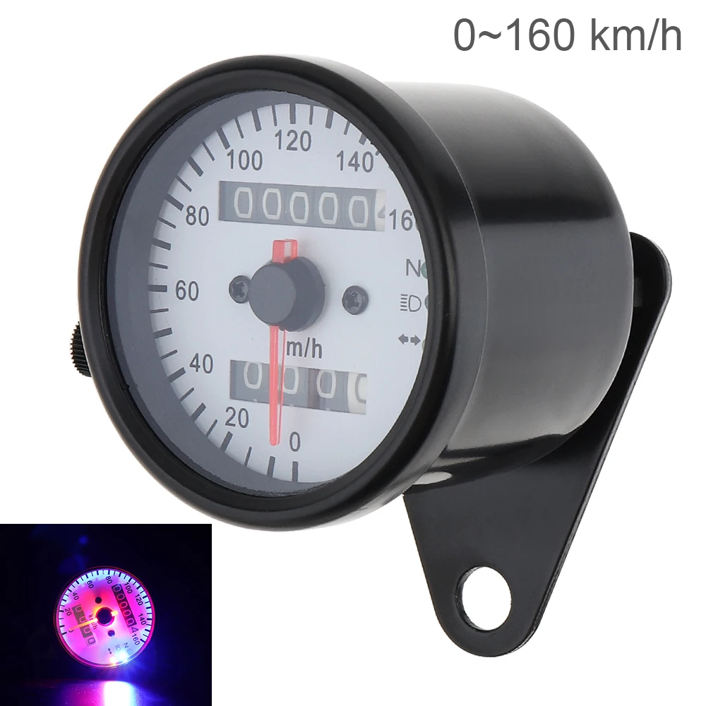 

Universal Motorcycle Speedometer 12V Metal Case Odometer Speedometer Night Light backlight indicator for Motorcycle Motorbike
