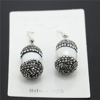 

1pair charm pearl dangle earrings bohemia style paved rhinestone earrings for women statement