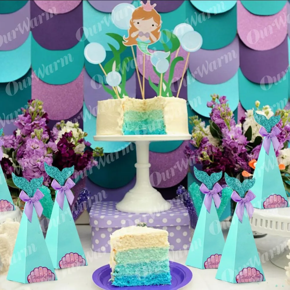 OurWarm 10Pcs Little Mermaid Gift Boxes Sweet Paper Candy Box Mermaid Birthday Party Decorations Kids Favor Boxes for Wedding OurWarm 10Pcs Little Mermaid Gift Boxes Sweet Paper Candy Box Mermaid Birthday Party Decorations Kids Favor Boxes for Wedding