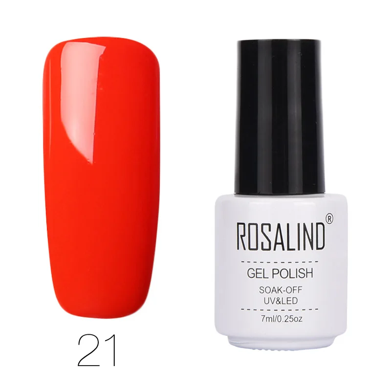 ROSALIND гель 1 сплошной цвет серии 7 мл 01-58 гель лак для ногтей гель для дизайна полировка для ногтей маникюр праймер Топ Дизайн ногтей - Цвет: 21