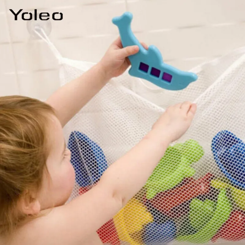 Детская сумка для игрушек для ванной, детская игрушка для ванной, складная детская игрушка для ванной, Сетчатая Сумка с присоской, водонепроницаемая корзина для игрушек