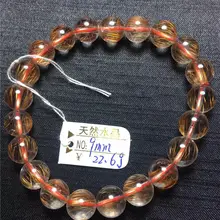 Натуральный медный титановый рутилированный кварт бусины Мощность Браслет AAA 9 мм