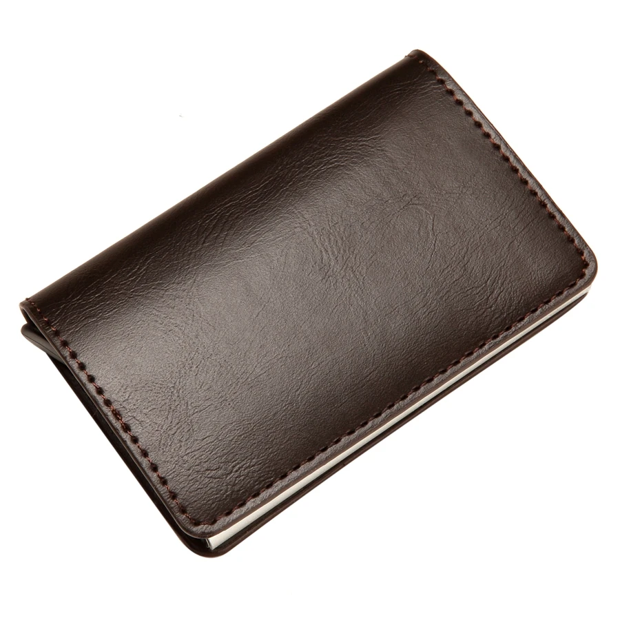 

Men Wallet Metal Card Holder RFID Aluminium Alloy Credit Card Holder PU Leather Wallet Antitheft Automatic Pop Up Card purse