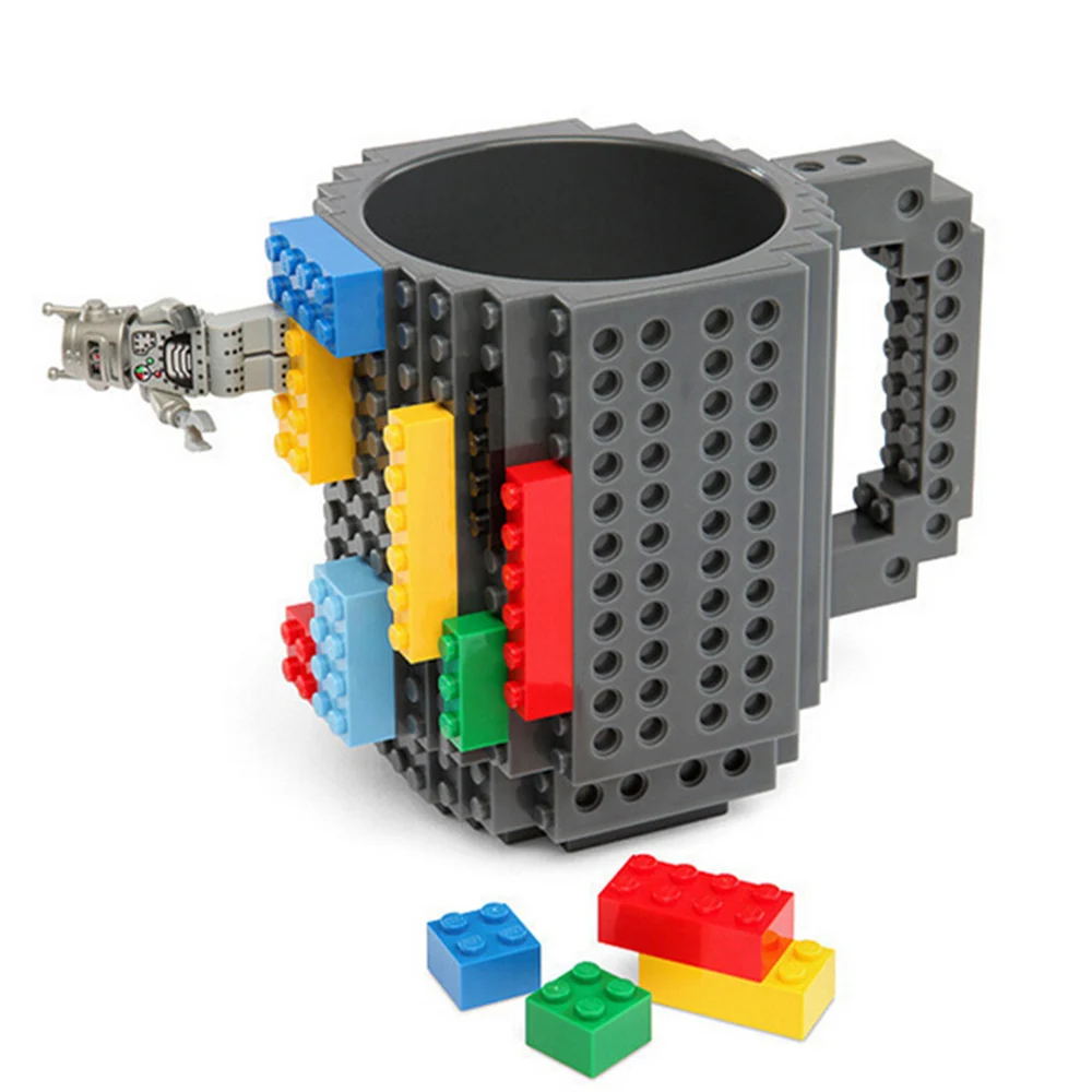

Build-On Brick Mug DIY Building Blocks Coffee Mugs 350 ml Creative Tableware BPA FREE Legoe Mug Birthday Gifts Tazas