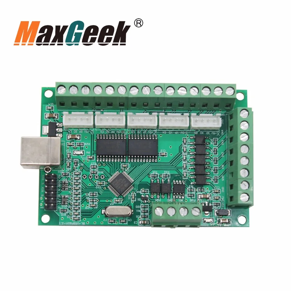 Maxgeek 5 Axis MACH3 CNC Breakout Board 1000KHz USB управление движением карты гравировальный