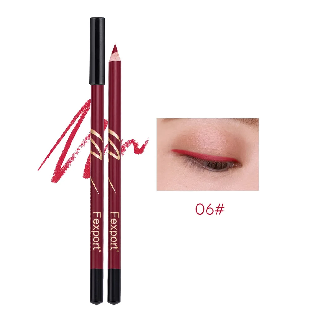 12 Color Easy-To-Wear Makeup Lips Lip Liner Pencil Cosmetic Eyeliner Lip liners - Цвет: 06