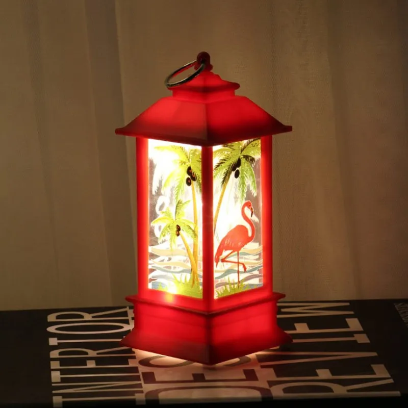 Светодиодный Фламинго Единорог ночной Светильник s лампы в форме свечи с светодиодный Чай светильник в форме свечи подарки рождественских каникул на день рождения Свадебная вечеринка украшения - Цвет: Красный