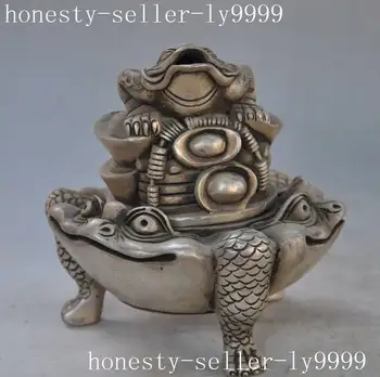 

chinese fengshui tibet wealth Golden Toad Bufo statue incense burner