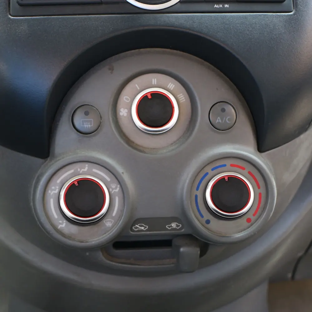 

Carmilla 3pcs/set Car styling Air Conditioning heat control Switch AC Knob car accessories for Nissan new Sunny March