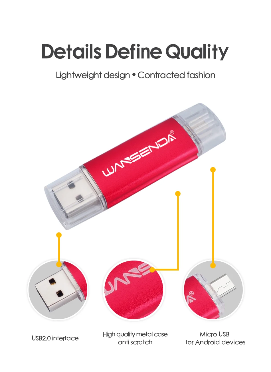 WANSENDA, OTG, Android, USB флеш-накопитель, Usb 2,0, флеш-накопитель, 256 ГБ, 128 ГБ, 64 ГБ, 32 ГБ, 16 ГБ, 8 ГБ, 4 Гб, флешка, карта памяти, 2 в 1, USB флешка