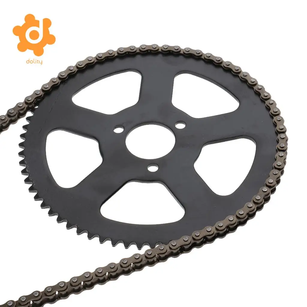 25H 68T 68 Tooth Rear Sprocket + 68 Links Chain for 49cc 2 Stroke Mini Pocket Bike