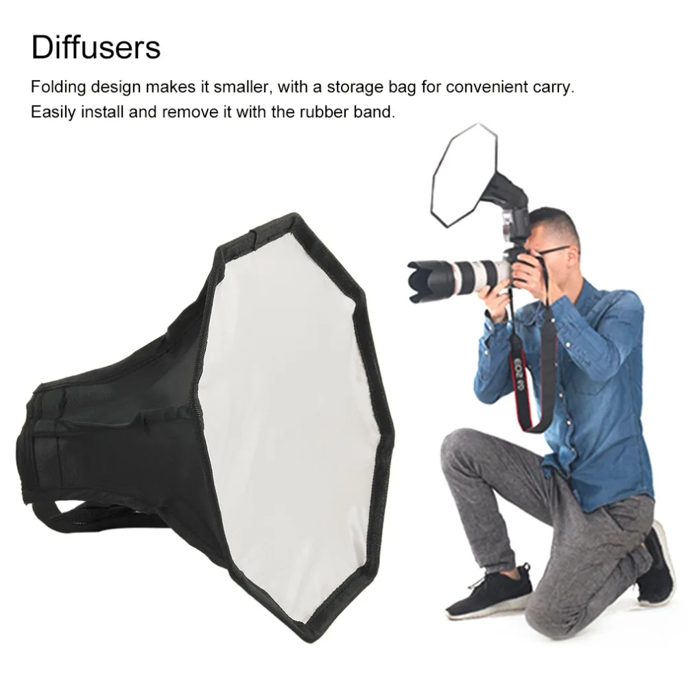 

30cm Universal Flash Light Softbox Octagon Portable Diffuser For Camera Speedlight Photo Studio Photography