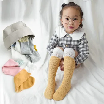 

Infant Baby Girls Boys Breathable Knee High Socks Cotton Mesh Anti-mosquito Socks