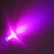 100 шт 3 мм Розовый Светодиодный прозрачный/прозрачный Круглый супер яркие светодиоды