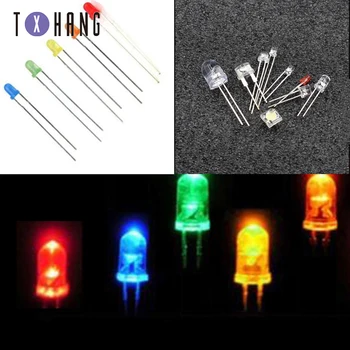 

50/100PCS 5mm Round Red/Green/Blue/Yellow/Orange DIFFUSED F5 LED Diodes Light Bulb colourful