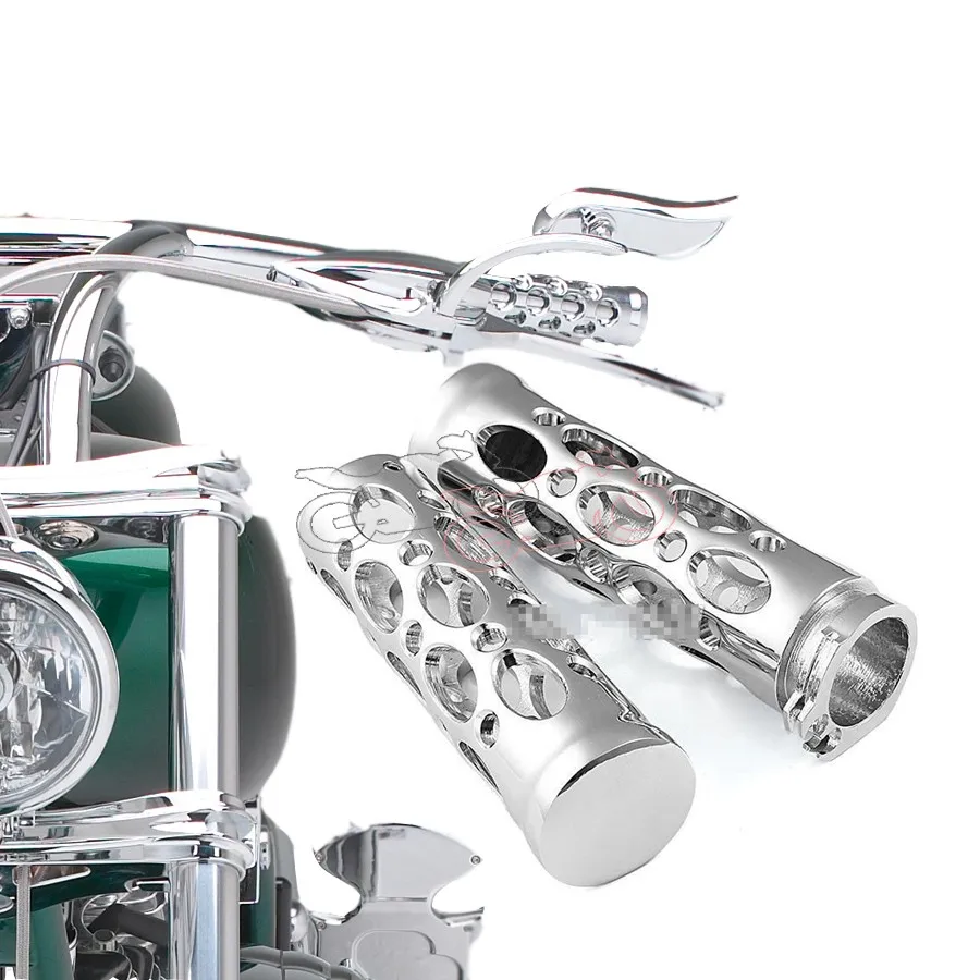 

1pair Chrome 1" Inch Hollow-Out Aluminum 25MM Motor Handlebar HAND GRIPS Handle Bars For Harley Cruiser Chopper Kawasaki