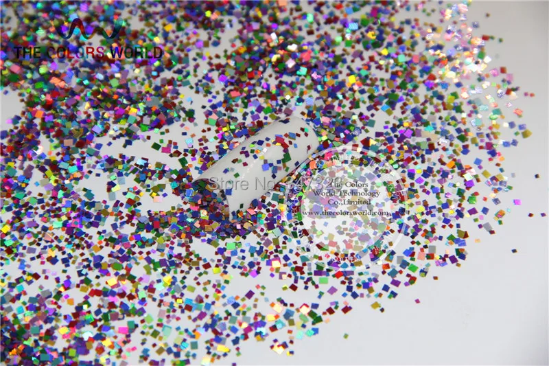 

QL214-107 Mix laser holographic colors Square shapes and Stone Pebble spangles glitter for nail Art DIY decoration 1pack=50g