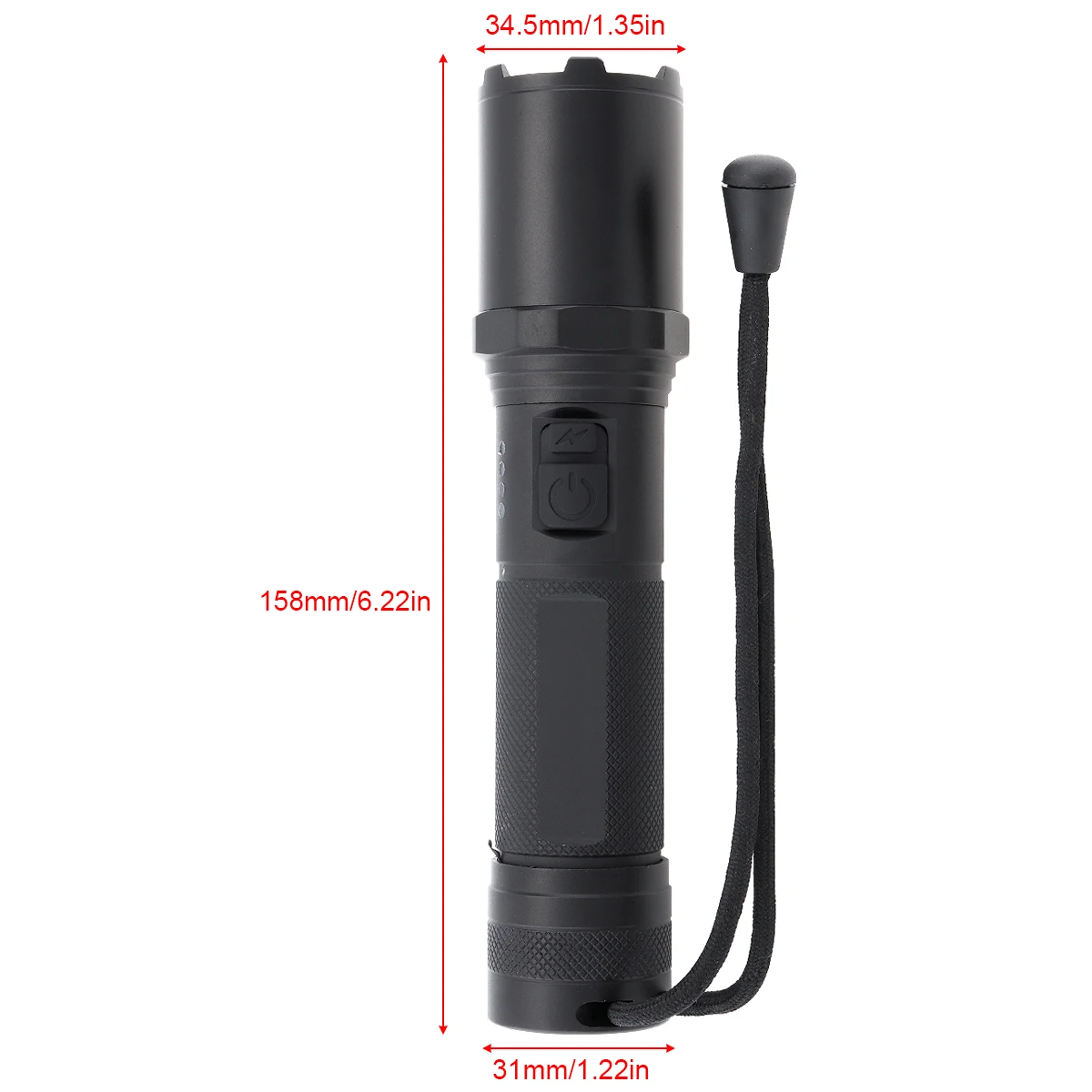 SecurityIng Waterproof Diving Flashlight T6 LED Charging High Power USB Power Flashlight Supply Underwater 20-30m for Lighting