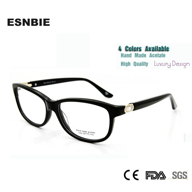 ESNBIE высокое качество oculos de grau feminino стразы жемчужные оправы для очков для женщин Роскошные очки для женщин Оптические