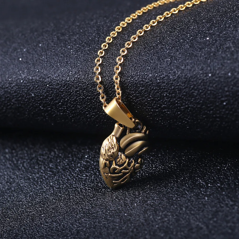 316L нержавеющая сталь человеческое сердце кулон ювелирные изделия ожерелье в стиле панк с подвеской для влюбленных