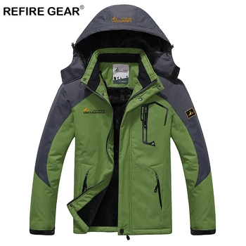 

ReFire Gear Men's Winter Waterproof Outdoor Jacket Warm Windproof Fleece Hiking Jacket Man Sport Camping Skiing Windbreaker Coat