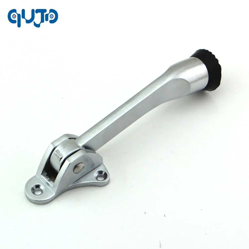 CHICOO Door Fittings Zinc Alloy Feet Kickdown Door Stopper Satin Chrome Lever Holder Rubber Stop Hardware door buffer