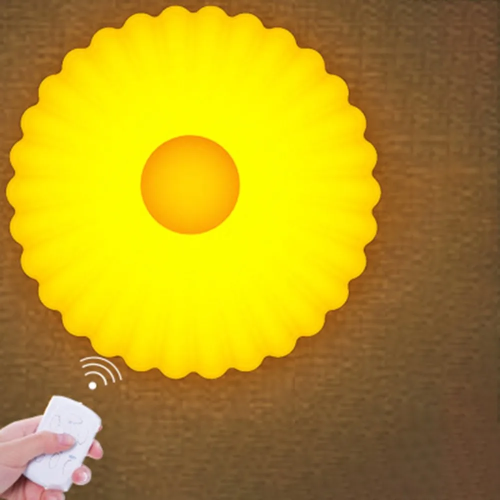 Remote Control Night Light Small Daisy Shape Lamp Smart Bedside Lamp