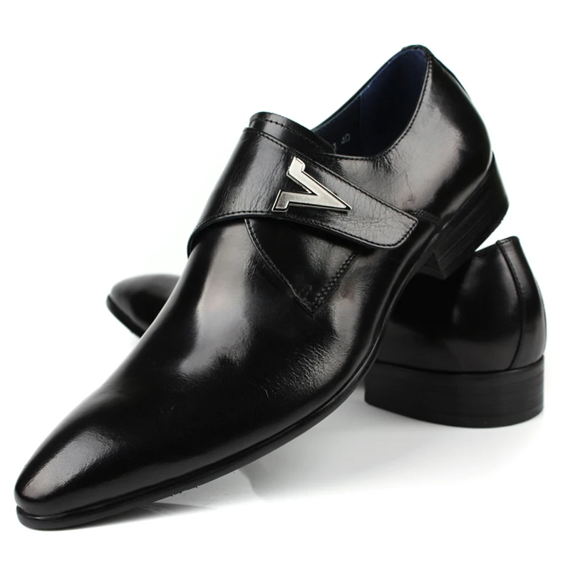 pure leather black shoes