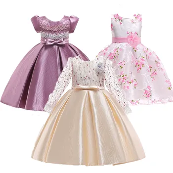 

2019 Girls Summer Dress for Party Wedding Princess Dress Elegant Floral Kids Dresses for Girls Children Vestido Costume Clothes