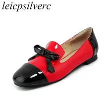 Женские туфли mary jane на плоской подошве; коллекция года; сезон весна-осень; новые модные пикантные туфли из лакированной кожи с бантом-бабочкой; Повседневные Вечерние туфли для офиса; цвет белый, красный