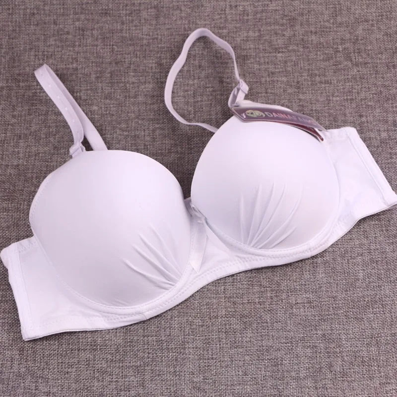 Large Size Full Cup Push UP Sexy Bra Fashion Solid White Bow Decorative