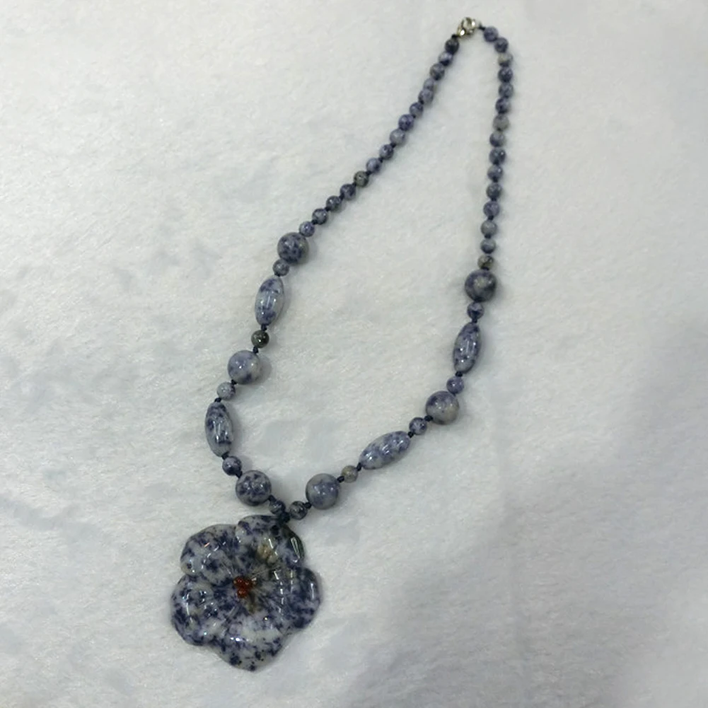 

6pcs Boho Colorful Necklace Natural Stone Sodalite Carve Flower Agates Beads Hand Knot Rope Accessories Necklaces For Women Free