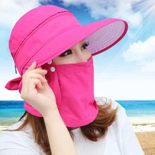 Мода шторкой женская панама широкий изогнутый край шляпа рыбака маска для лица Кемпинг Солнце Шапки женский H3