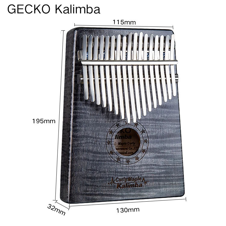 GECKO Kalimba 17 ключ кудрявый клен «пианино для больших пальцев» и EVA высокопроизводительная защитная коробка, молоточек для настройки, профессиональные модели MC-B