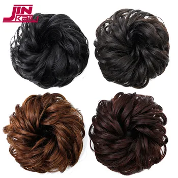 

JINKAILI Curly Chignon Hair Tails Natural Fake Hairpieces Women Hairstyles Heat Resistant Synthetic Hair Pieces Hair For Women