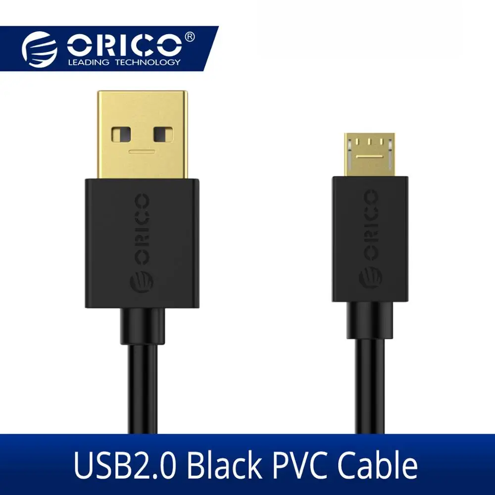 ORICO USB к Micro B кабель для быстрой зарядки мобильного телефона 2A провод поддержка передачи данных для Xiaomi Redmi Note 5 samsung - Цвет: Black PVC